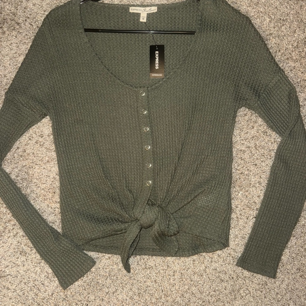 Express Olive Knit Sweater